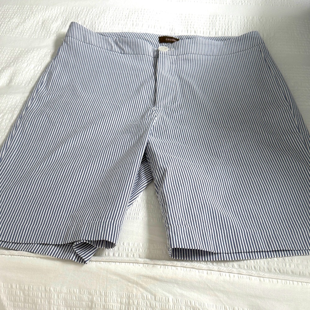 Crosby Gray Blue and White Flat Front Shorts
